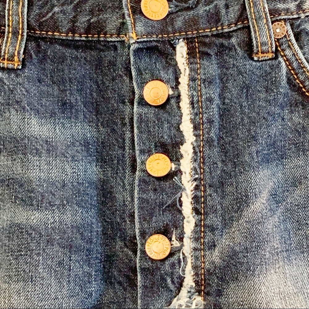 Free People Embroidered Shorts w/ Frayed Hem SZ 30 - Picture 4 of 12